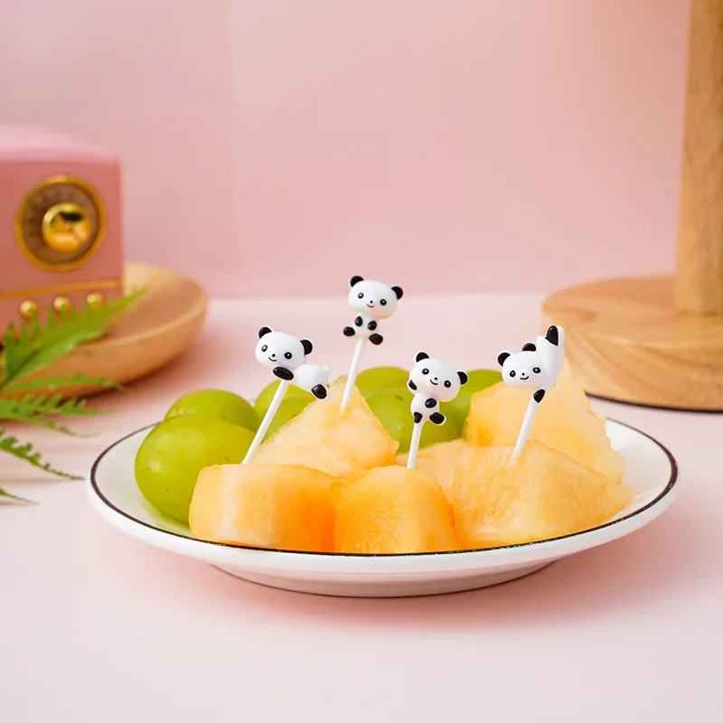

Panda Fruit Fork Set Japanese Style Household Cute Cartoon Mini Fruit Picks Animal Shaped Bento Decorative Picks
