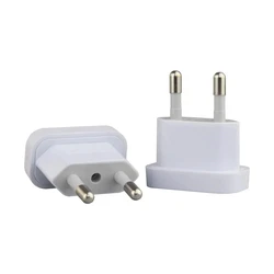 Universal Power Plug Adapter for Easy US to EU Conversion - Travel - Friendly Converter for European Outlets (WHITE)