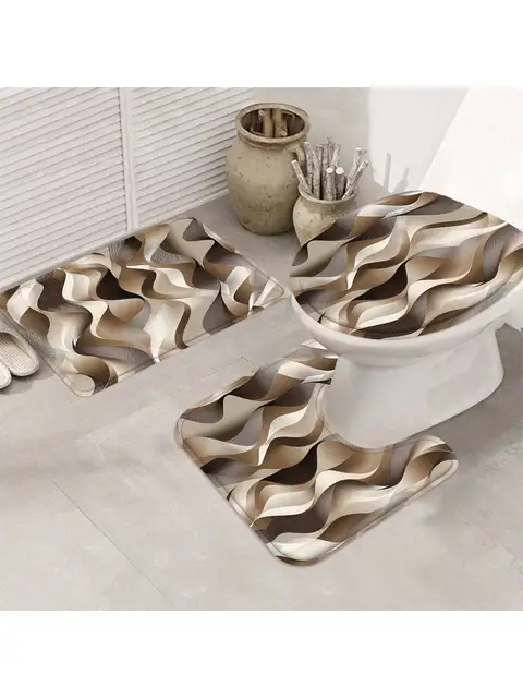 Striped Bathroom Decor Set 4
