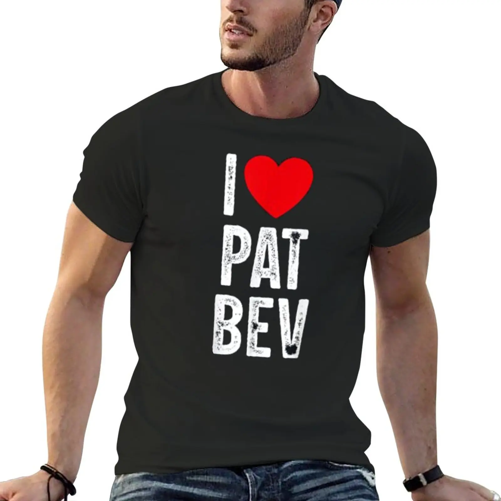 

i love pat bev (2) T-Shirt anime boys animal print shirt funnys Aesthetic clothing mens graphic t-shirts funny