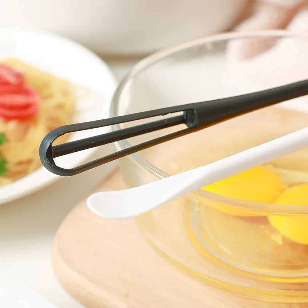 Description Picture 6 of item1PC Egg Whisk Plastic Multifunctional Mini Hand Egg Beater Kitchen Utensil with Teaspoon Egg Baking Tools Cream Stirring Stick