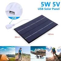 Pour divers scénarios plaque solaire USB Portable 5W 5V panneau de cellules solaires polysilicium pour téléphone Portable et ordinateur chargeur solaire 2