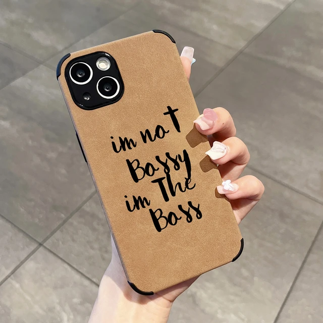 세련됨과 보호성을 겸비한 'I'm The Boss' 럭셔리 스웨이드 폰 케이스