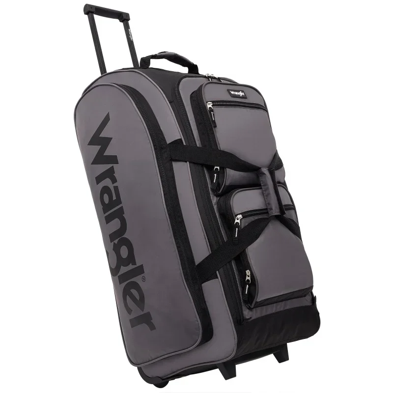 

Wrangler 30 ”Multi-Pocket Rolling Duffel w/ Telescopic Handle, Gray