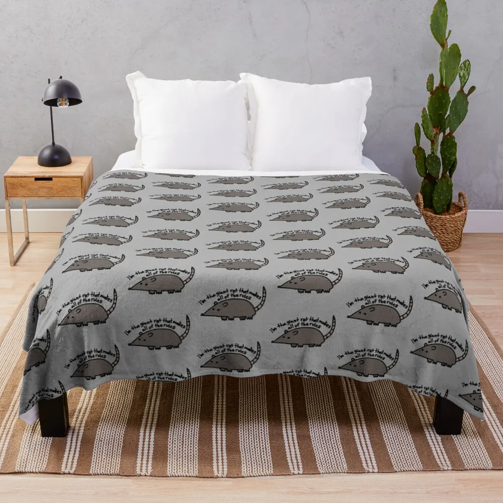 

I’m The Giant Rat That Makes All Of The Rules Throw Blanket Summer Blanket Personalized Gift Bed blanket