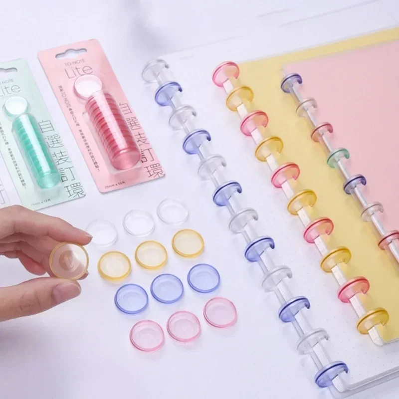 Mushroom Hole Binding Buckle 15/20mm Love Heart Discbound Discs Ring for Loose Leaf Notepad Planner Diary Book Business