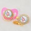 MIYOCAR custom any name photo gold bling pacifier and pacifier clip BPA free dummy bling amazing design P-P 3