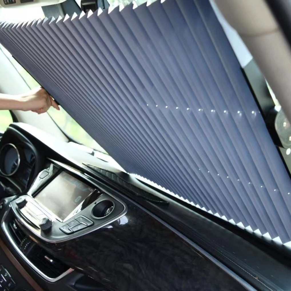 Car sunshade retractable foldable universal auto windshield sunshade front rear window protection accessories