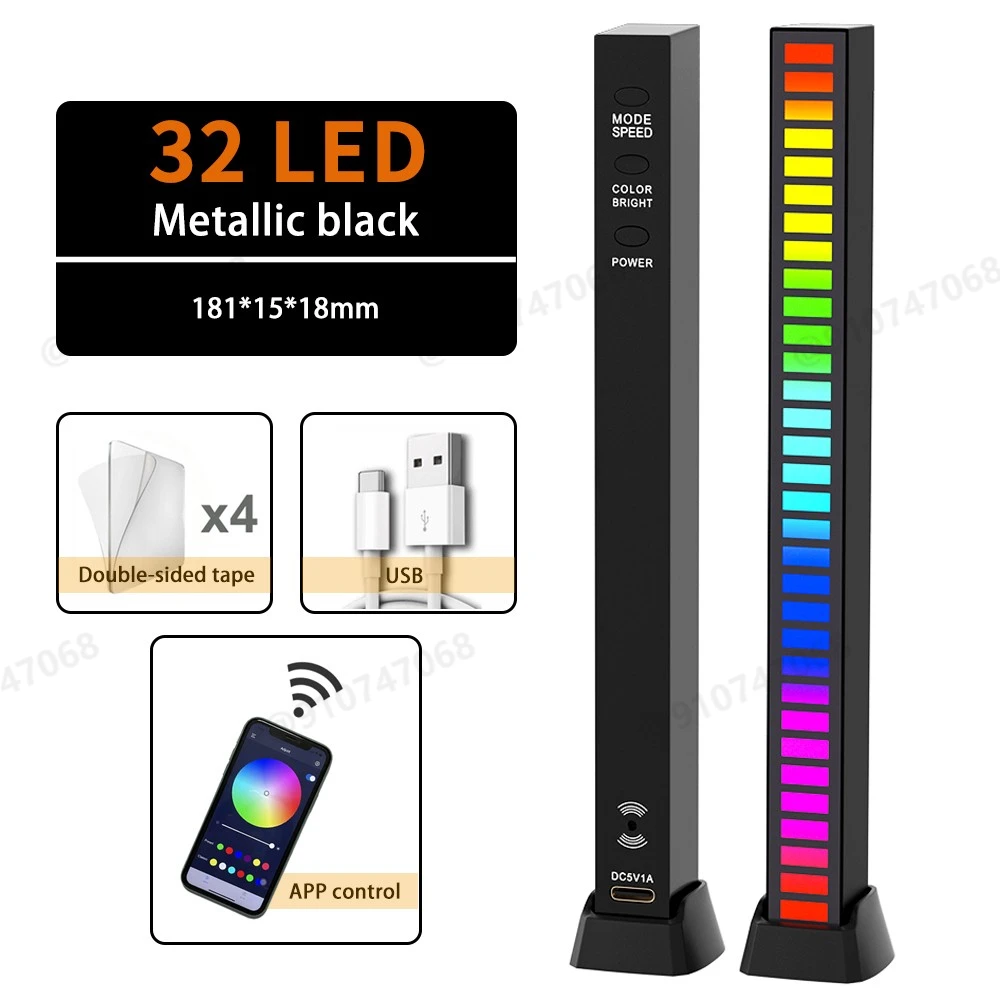 wall night light RGB LED Strip Light Music Sound Control Pickup Rhythm Ambient Atmosphere Lamp Backlight Night Light For Bar Car Home Decoration night light for bedroom Night Lights