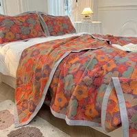 Double Layer Bed cover cotton Blanket Jacquard Bedspread yarn dyed bedspreads and coverlets Bed blankets Sofa Towel Bed Sheets 4