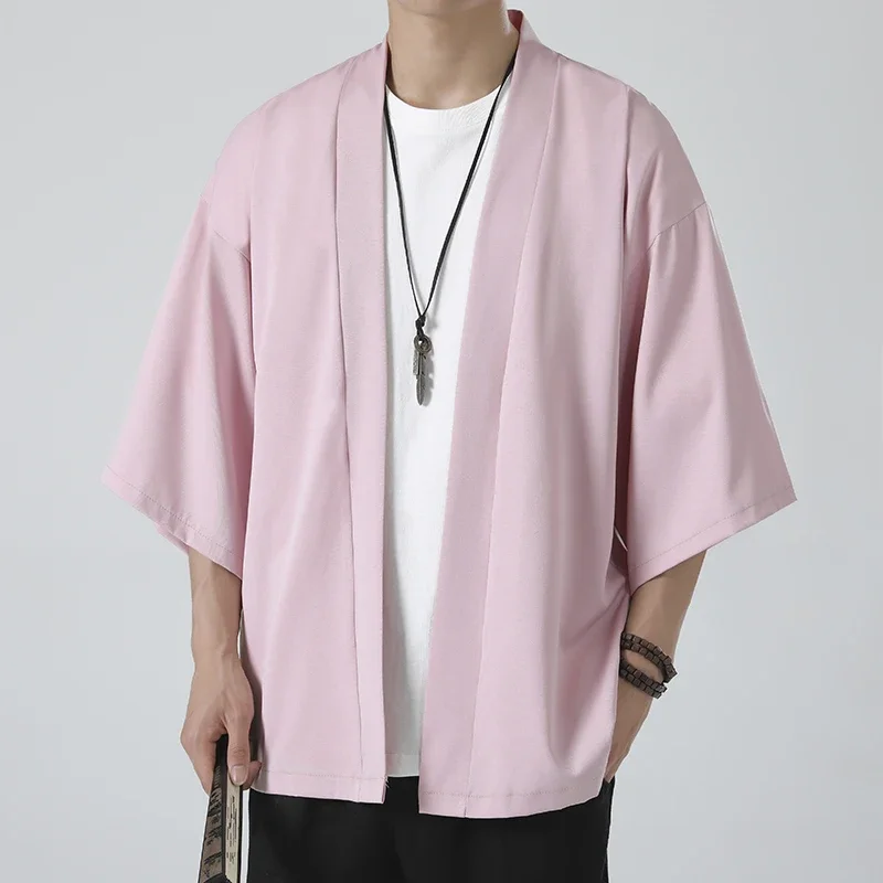 Casaco leve de quimono frontal aberto masculino roup o estilo japon s casaco-leve-de-quimono-frontal-aberto-masculino-roup-o-estilo-japon-s
