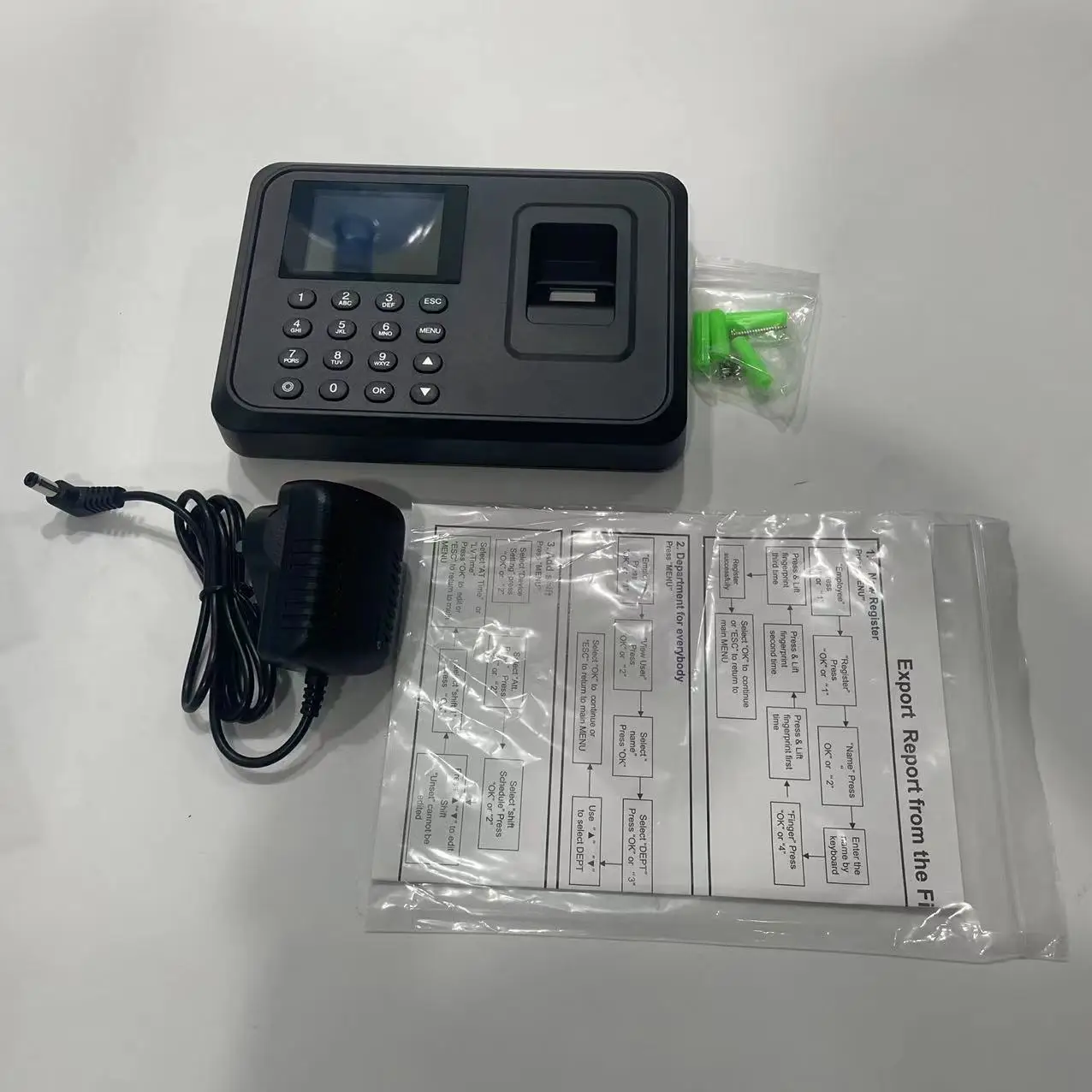 Fingerprint Attendance System Biometric Clock in Machine Employee Keypad Electric Time Clock Recorder USB Data Management Device