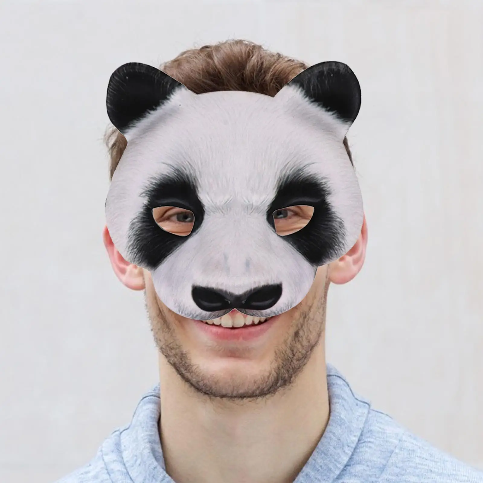 

Panda Masks Cosplay Half Face Mask for Men Women Animal Themed Party Prom