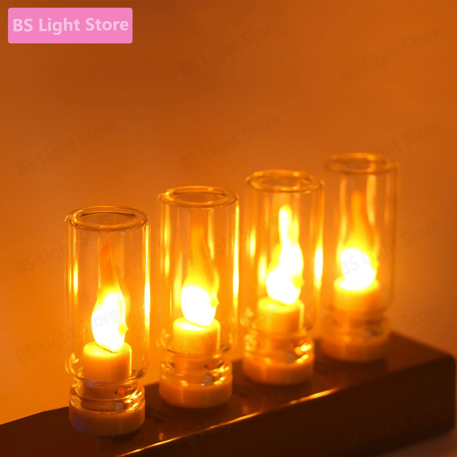 led 5v USB Flash Candles Edison Light Bulb Decoration Light Bulb Candle Light Yellow Night Light Holiday Decorative Light Bulb