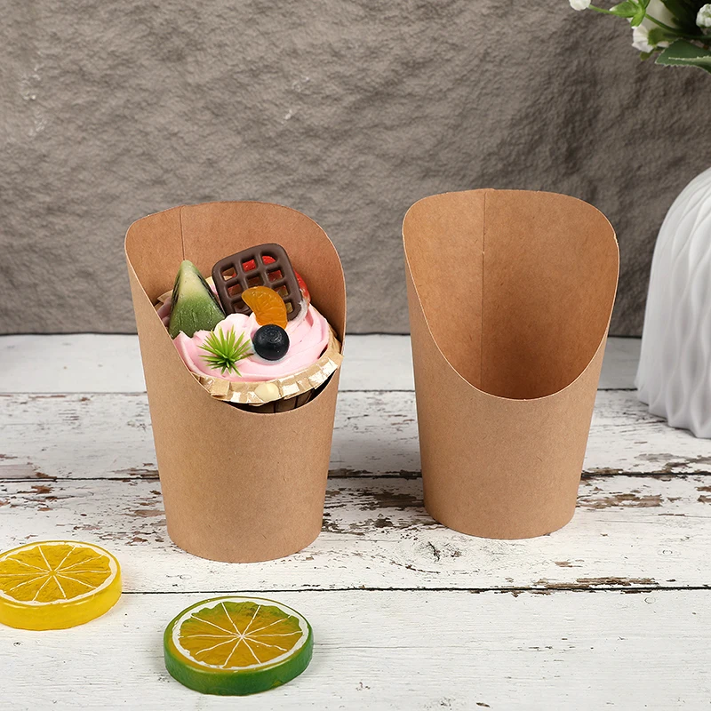 20/50pcs Kraft Paper French Fries Cups, Disposable Candy, Snack, Dessert Holders, Food ... - SKU PFFC1210 - UGI Packaging