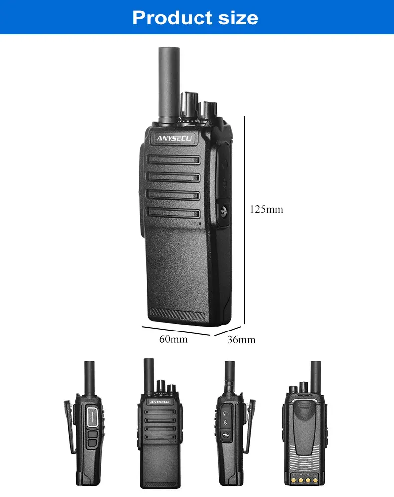 ANYSECU HD-780 4G IP66 Public Network Linux POC Interphone 2800 mAh Work with Realptt Platform with GPS Function 5