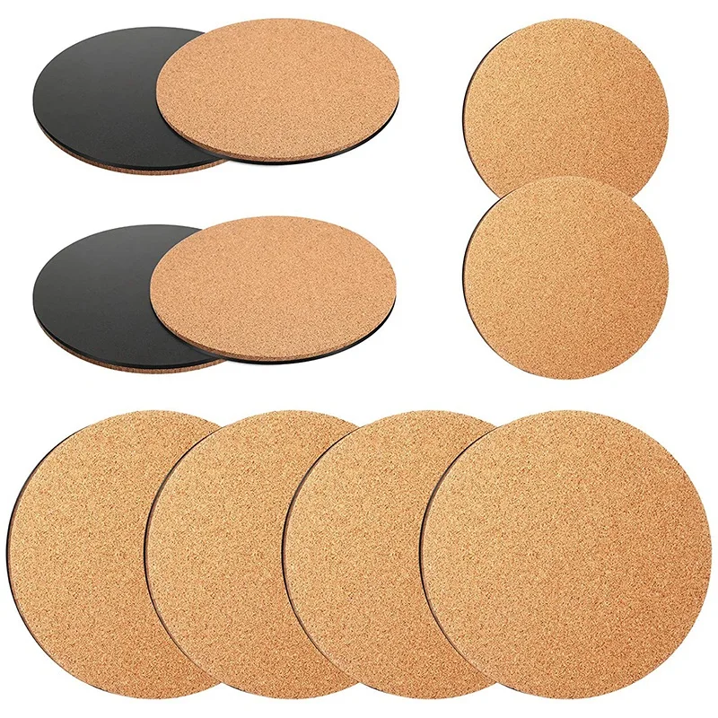 10 Pieces Of Cork Plant Plastic Mat Round Cork Mat Round Board Mat