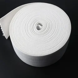 Striped Elastic Band for Garment Decoration and Sewing Supplies - Multiple Lengths Available (White)