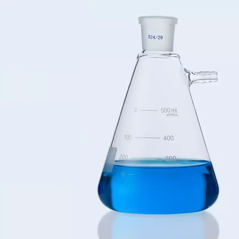 흡입 필터가 있는 유리 원추형 플라스크, 깍지 실험실 무광 마우스 필터 병, 50ml  2000ml, 1 개