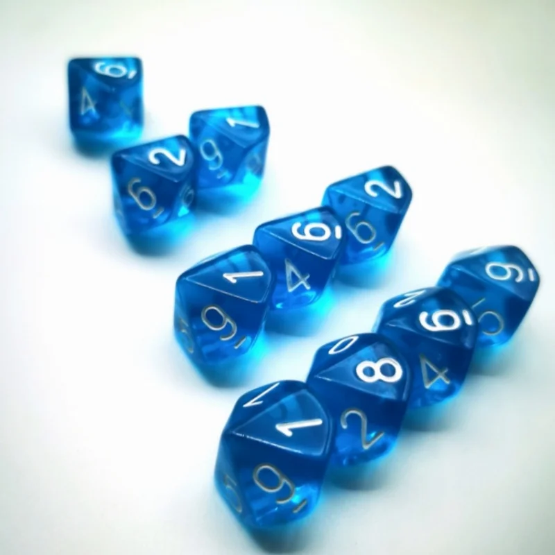 D10 DND No. 0-9 Dots 10 Polyhedral Dices Set for Dungeons and Dragons RPG MTG Role Playing Table Games Dice Pouch
