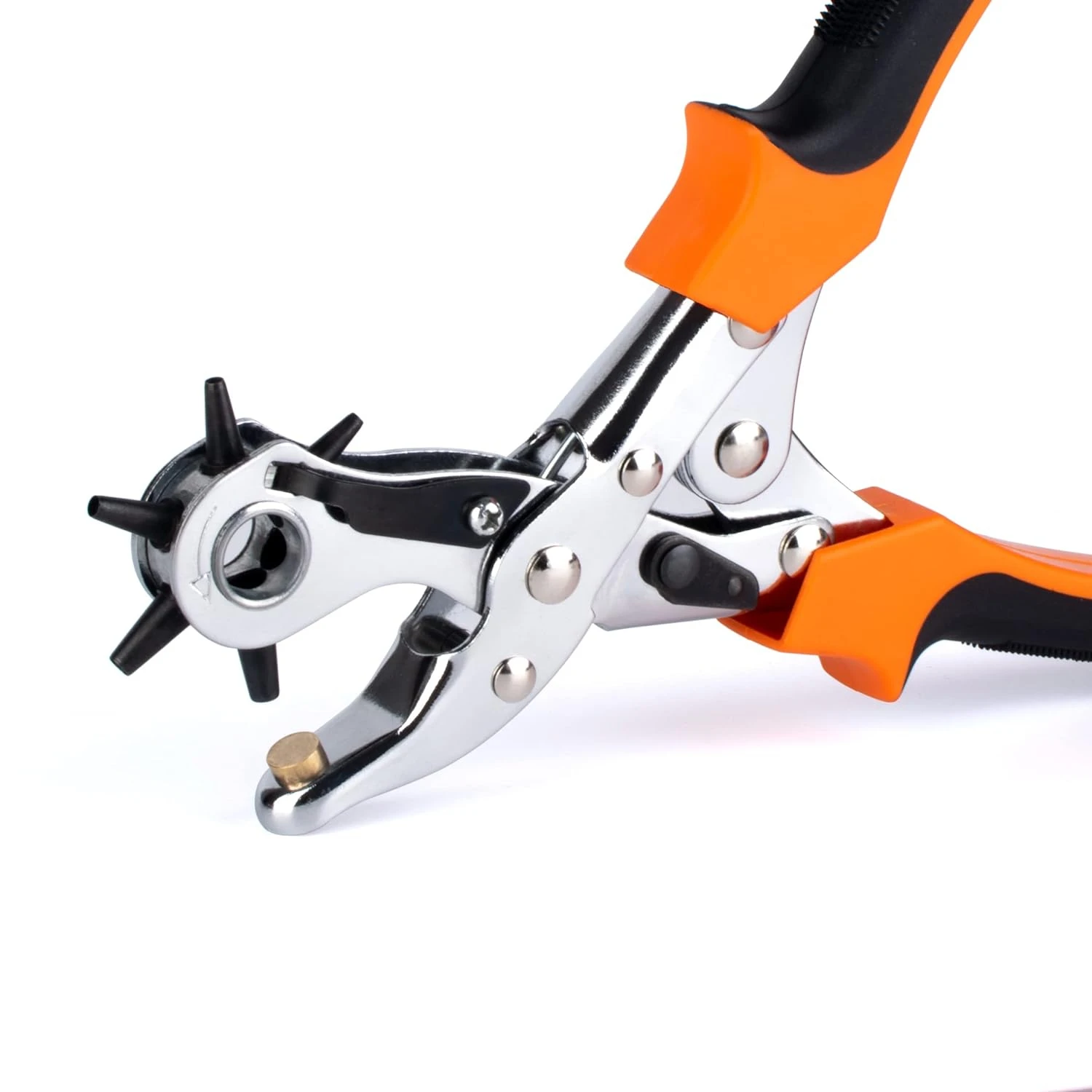 Must-Have High-Quality Durable Essential Silver Rotary Leather Hole Punch Tool for Leathercraft Belts-Versatile Precision Inst