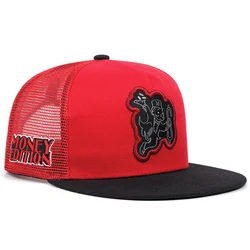 2024 Trendy Snapback Hip Hop Embroidered Baseball Cap - Adjustable Unisex Fashion Visor (Red Mesh)