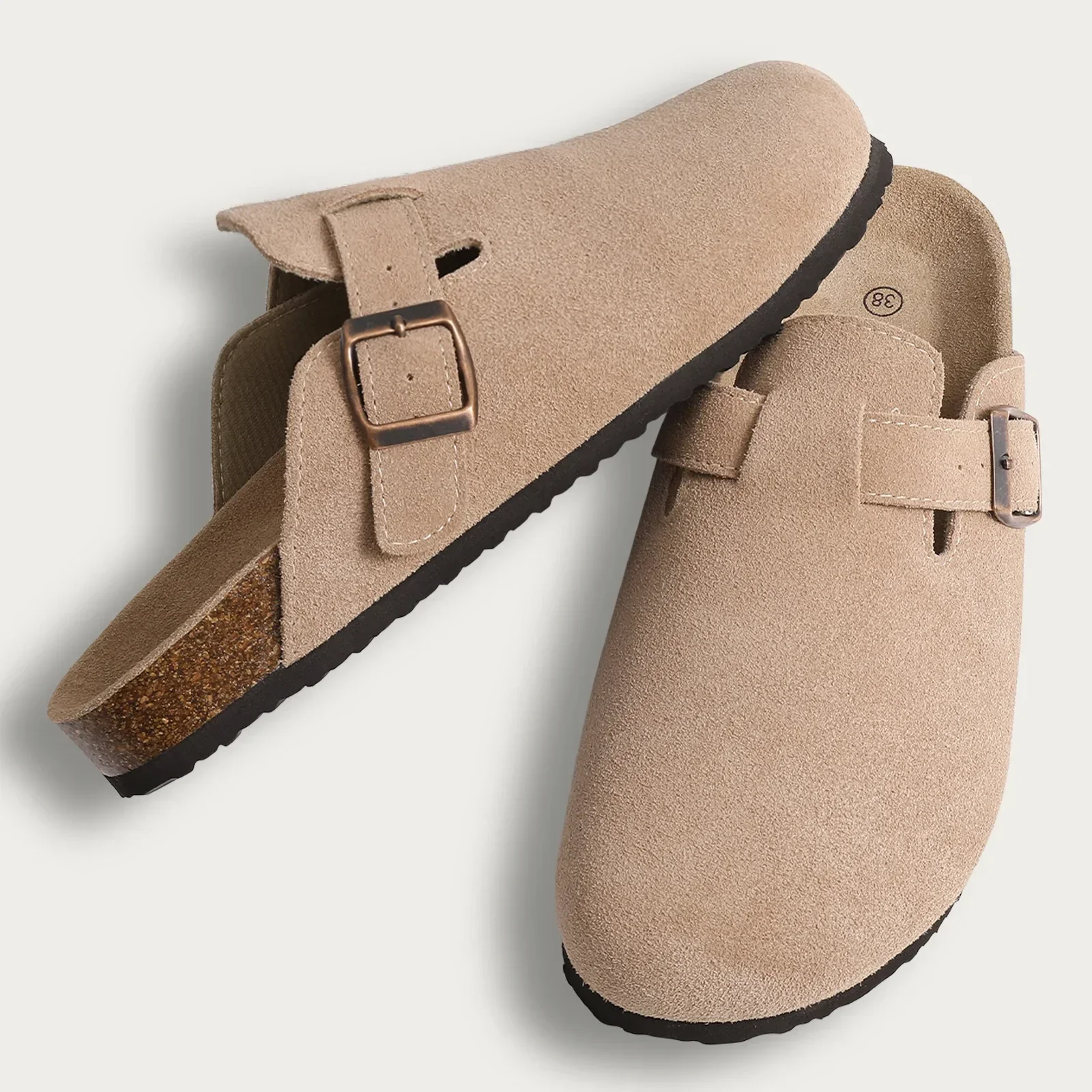 Cork Clogs Slippers Women Men Soft Footbed Suede Sandals With Arch Support Trendy Beach Slides Home Men Mules