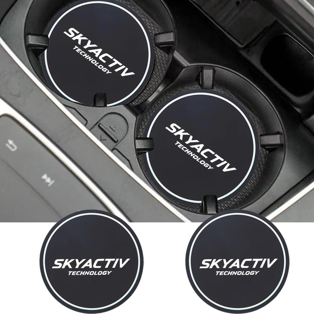 Car Water Cup Pad ottle Holder Coaster Auto Interior Cup Holder 2 pcs for Mazda skyactive 2 3 5 6 8 cx3 cx4 cx5 cx8 cx9 cx30 cup holder coasters car coaster pads