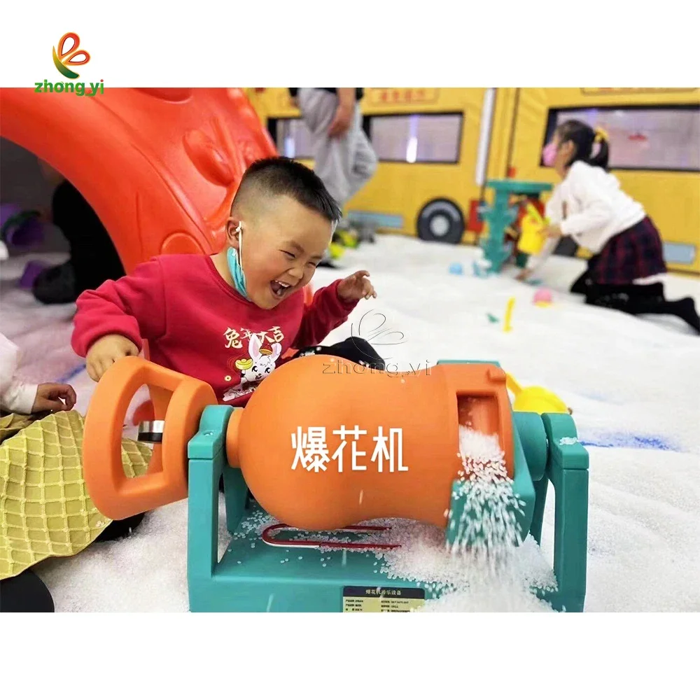 Zhongyi Amusement Patent Large popcorn machine with lighting Kids soft Sand pit indoor Outdoor sand toys set for kids