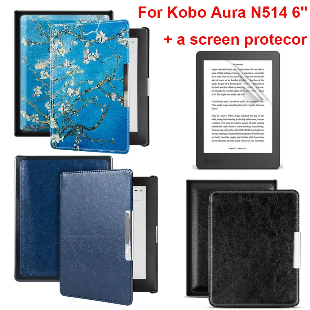 ForKoboAuraN514SmartCover6InchLeatherCaseScreenProtector