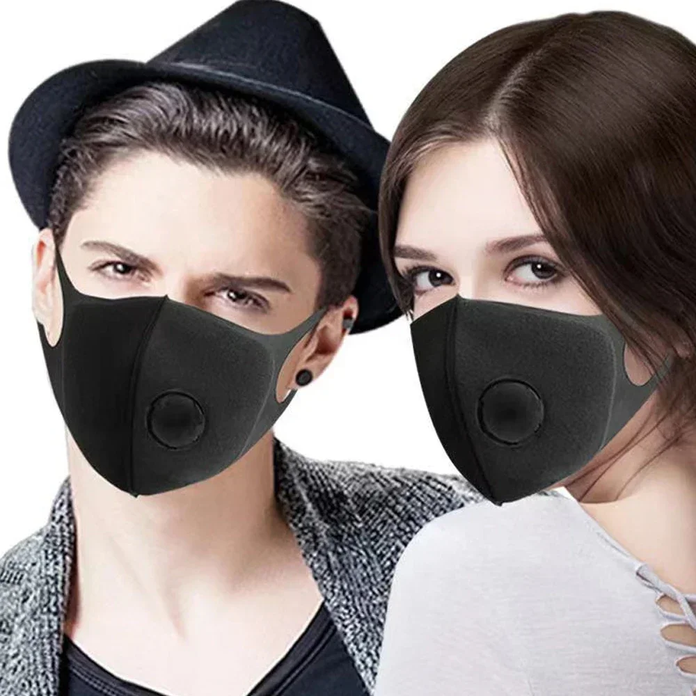 Masque Réutilisable Tissu Noir/Gris XL - Protection Visage Cyclisme