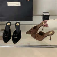 Eilyken Summer Woman Slippers Fashion Open Toe Thin High Heels Shoes Street Style Stripper Party Slides Zapatos De Mujer - Image 3