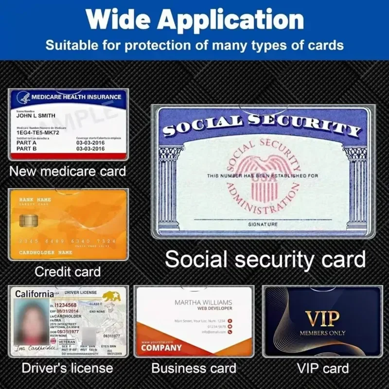 Card Protectors Mylar Soft Clear Credit Card Holders For Social Security And Medicare Cards 31