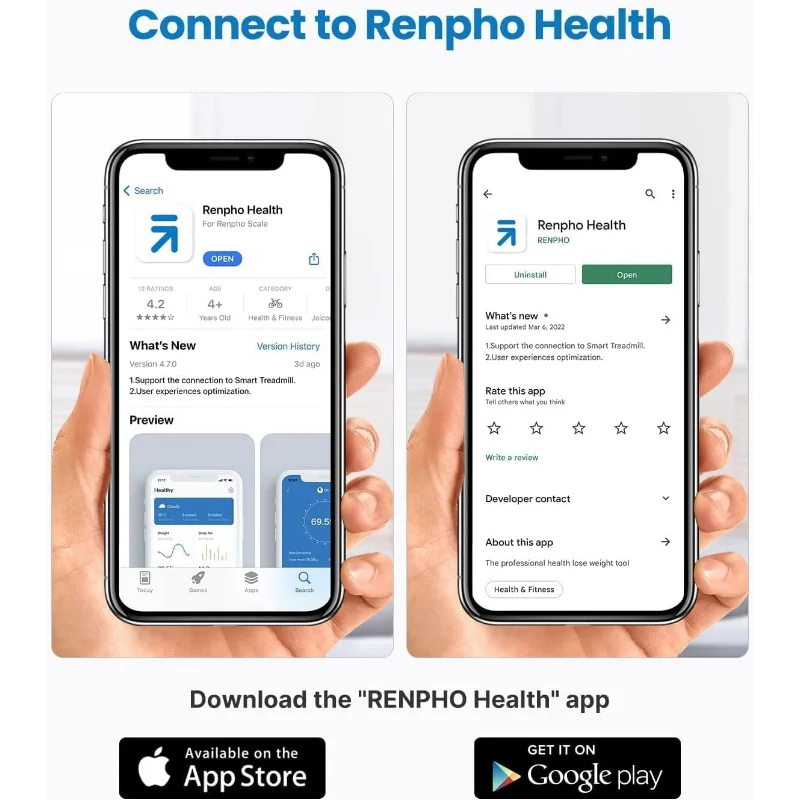 Smart Tape Measure Body with App - RENPHO Bluetooth Measuring Tapes for  Body Measuring, Weight Loss, Muscle