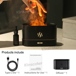 Aroma Diffuser Ultrasonic Cool Mist Humidifier with LED Flame Lamp Design (Black Basic)