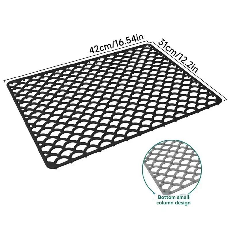 Hot Silicone Kitchen Sink Protector Mat Foldable Anti Slip Tableware Drainage Drying Mats Household Multi Functional Desk Pad li
