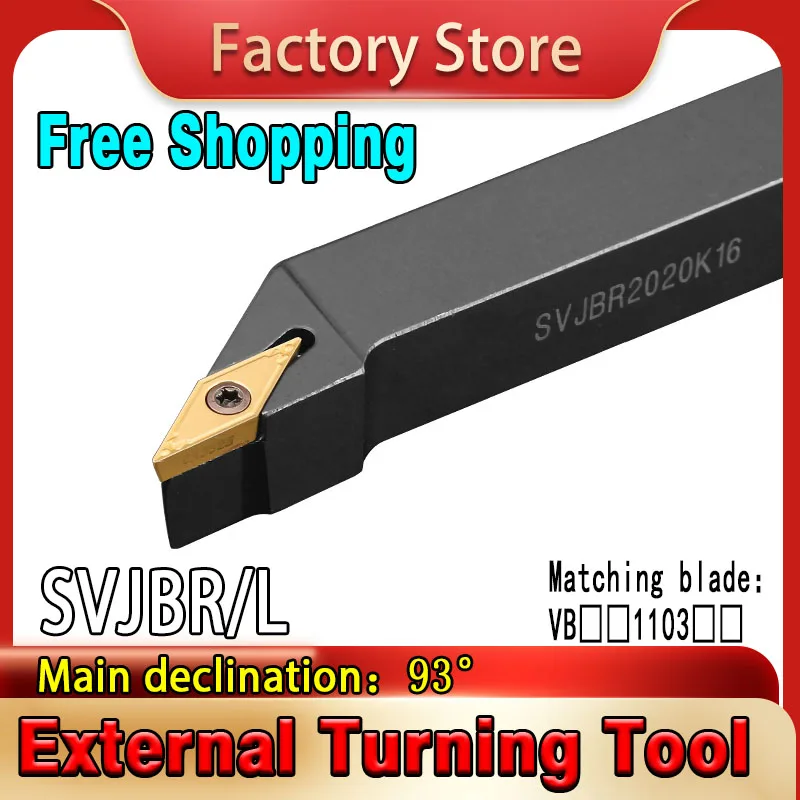 

1PC SVJBR/L1212F11/1616H11/2020K11 CNC Lathe Tool Holder, SVJBR External Turning VBMT Insert