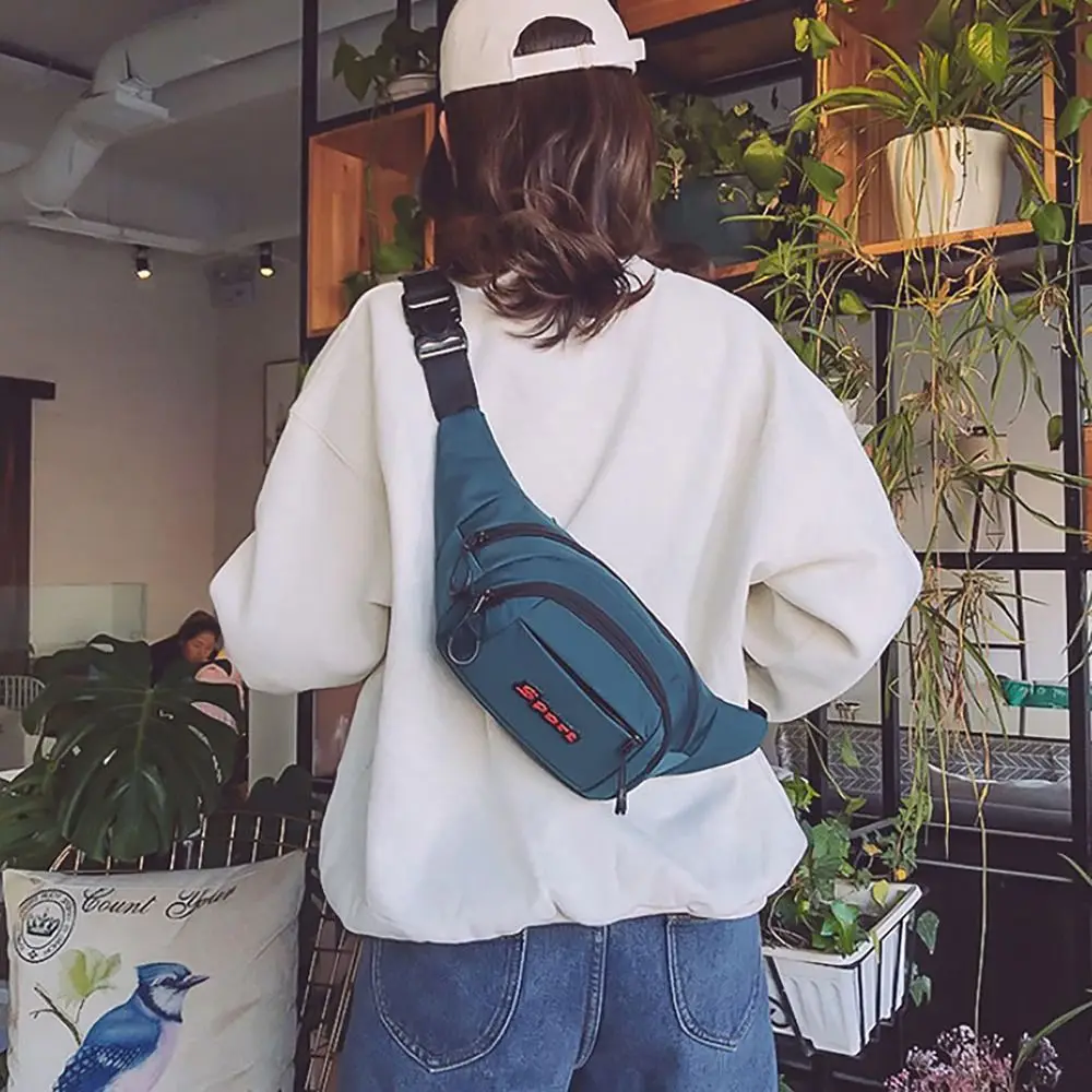 

Двухслойный поясной кошелек из прочной ткани Оксфорд, износостойкая Водонепроницаемая нагрудная сумка унисекс