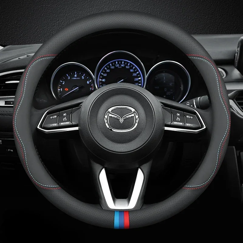Coprivolante in Pelle per Mazda CX90 BT-50 CX-60 CX-4 CX5 CX9 CX7 CX3 CX70 CX80 CX50 MX5 MX50 Accessori Auto - immagine 4