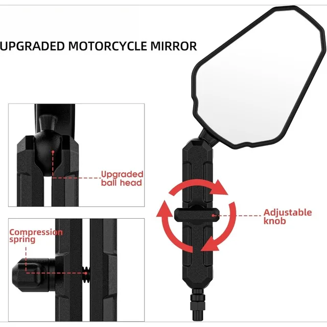 High-quality Universal Motorcycle Rearview Mirror Foldable and Adjustable Viewing Angle Motorcycle Side Mirror Reflector