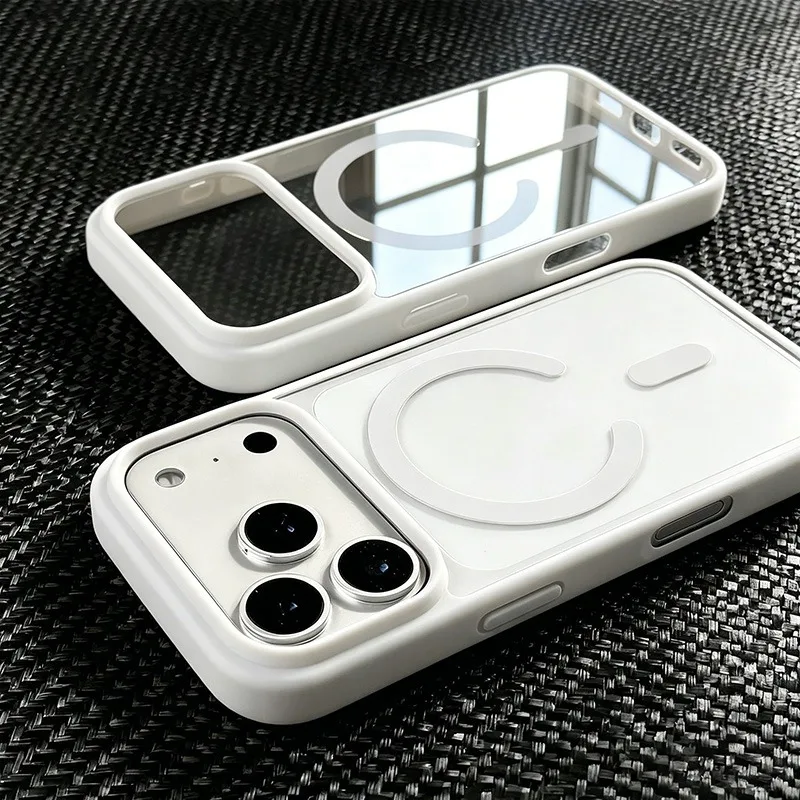 Anti-Yellowing Matte Transparent Phone Case with Magsafe Magnetic Clear Cover