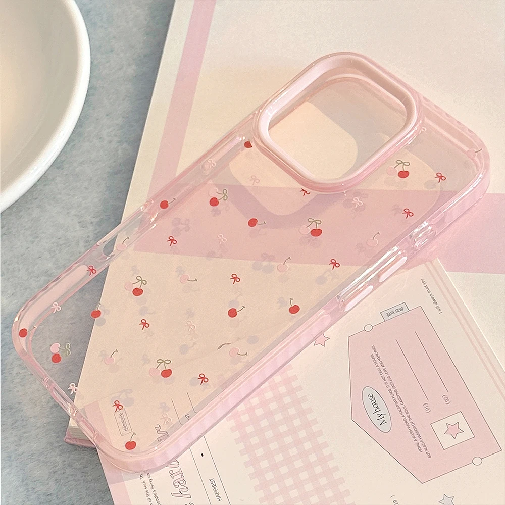 Lovely Red Cherry Shockproof Protective Clear Case - Soft & Cute Cover
