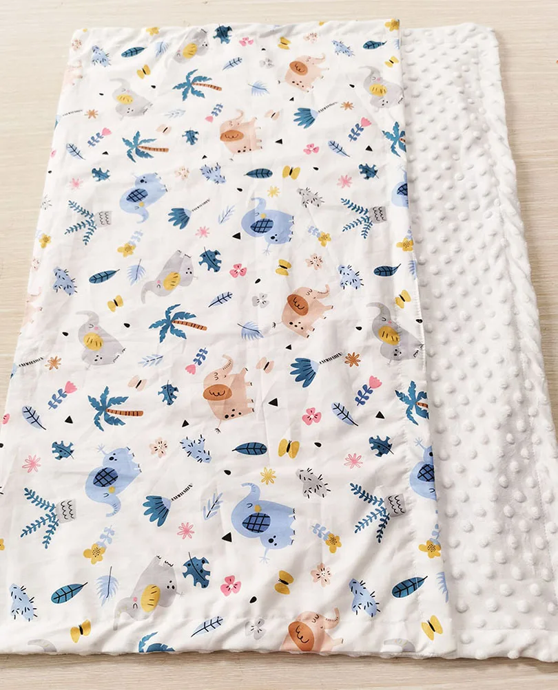Spring Baby Blanket Warm Double Layer Swaddle Wrap Newborn Thermal Soft Fleece Bath Towel Baby Stroller Blanket Sleepsack 76*102 3