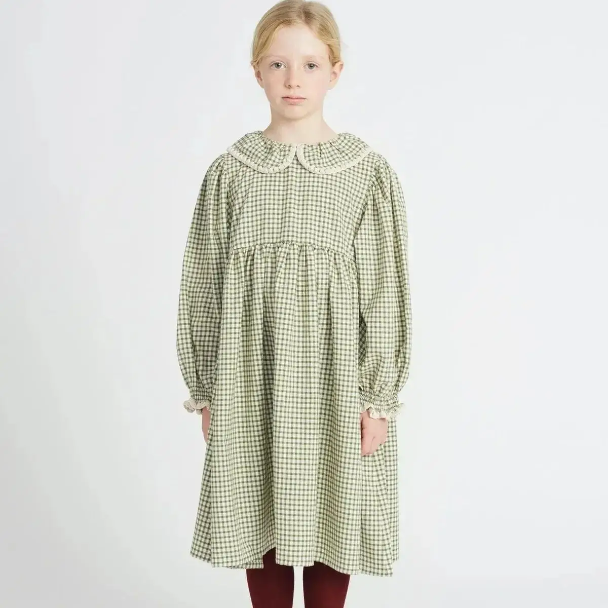 Girls Dress New Winter Bebe Brand Velvet Vintage Christmas Plaid Long Sleeve Wedding Dress Baby Beautiful Toddler Kids Clothes