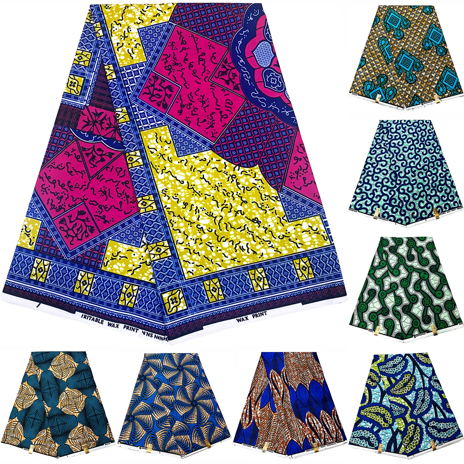 Elegant African Fabric High Quality African Ankara Batik Fabric Clothing Handmade DIY Material Polyester