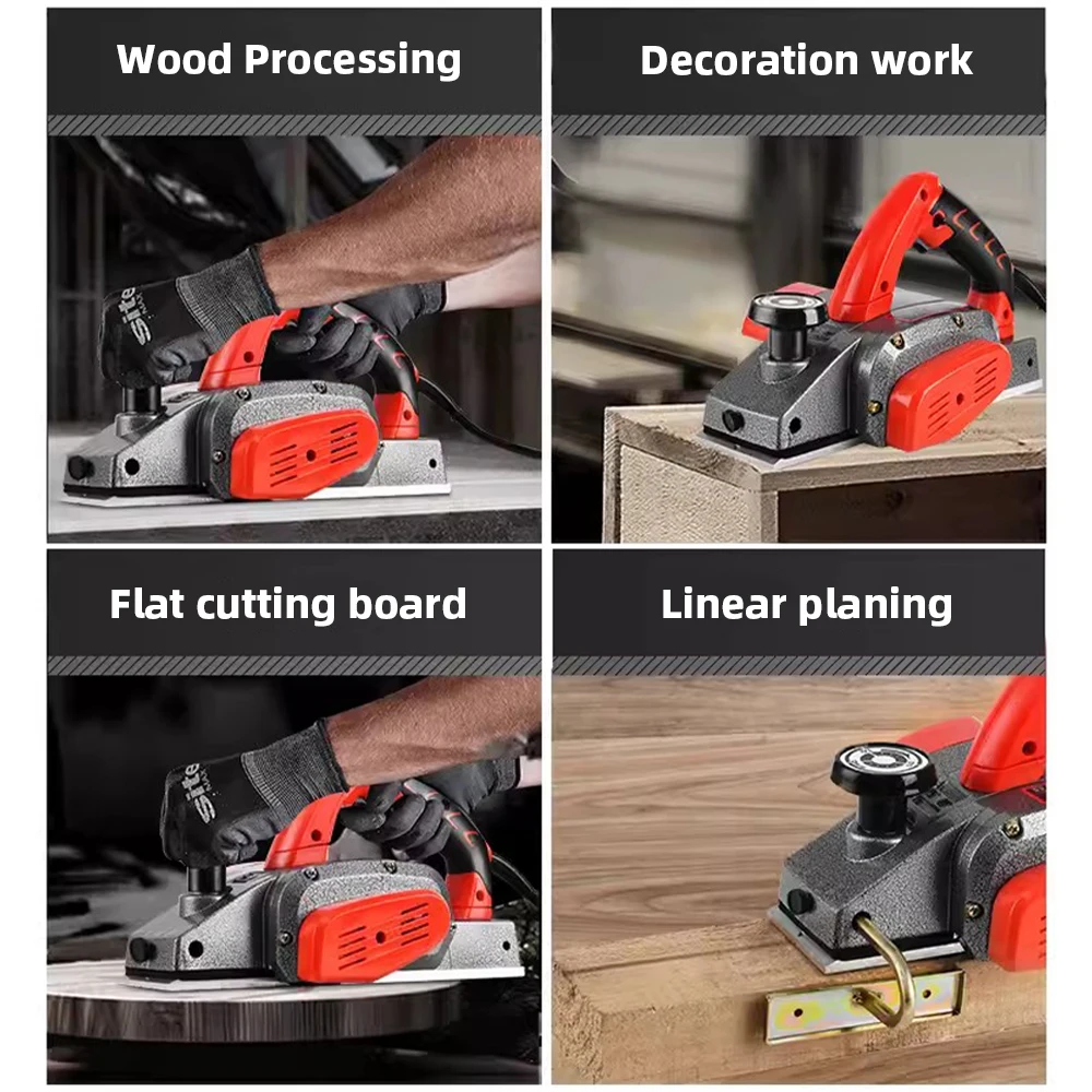 High Power Portable Electric Planer 220V Mini Electric Wood Planer Chopping Board Planer Electric Woodworking Power Tool Planer 6