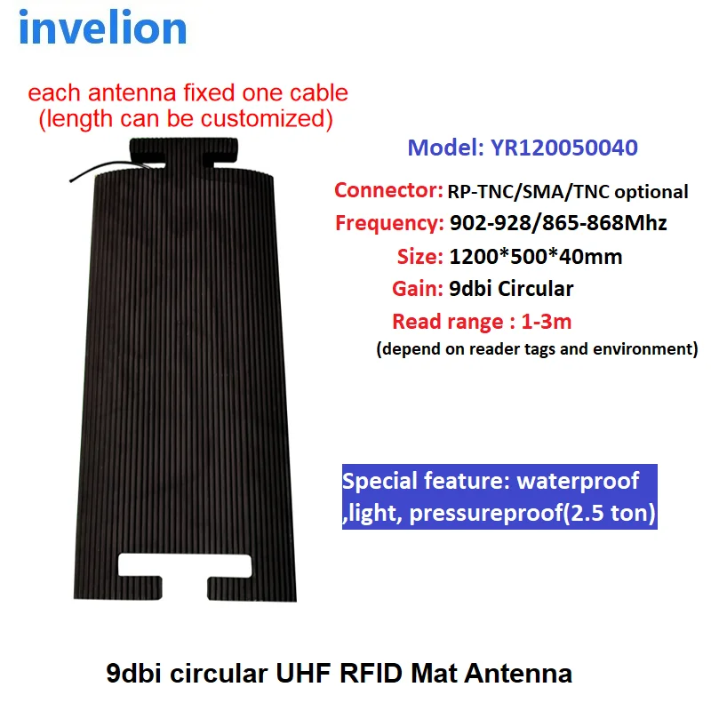 

Marathon Sports Timing 865-868Mhz 902-928Mhz Mat Antenna RFID UHF Ground 1200*500*40mm Compatible With Impinj Speedway Reader