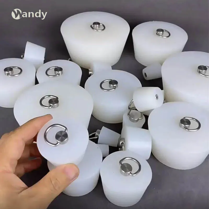 

Silicone Sealing Plug With Handle Bath Stopper Sewer Pipe Floor Drain Deodorant Cover Ring Kitchen Bathroom Drain Accessory