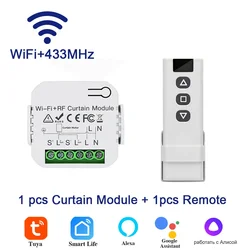 Smart WiFi Curtain Switch with Voice Control and App Integration (Blinds Remote)
