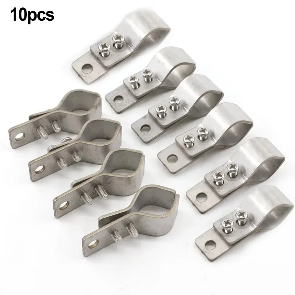 10pc Pulley Kleine Klemme Schwere Scharniere Schatten Accessori Einstellbare SS304 Edelstahl Rohr Klemmen Für Sonnenschirm Net Installation – Detail 9